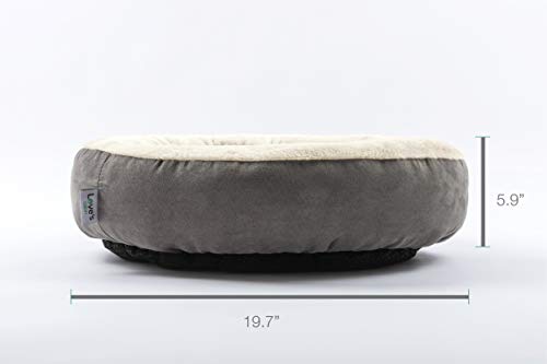Love's cabin Round Donut Cat and Dog Cushion Bed, 20in Bed for Cats or Small Dogs, Anti-Slip & Water-Resistant Bottom, Super Soft Durable Fabric Pet