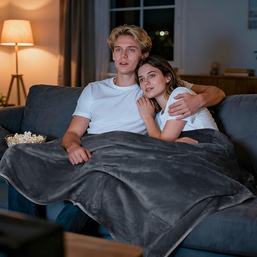 LOOBANI Waterproof Blanket for Bed: Reversible Soft Flannel Twin Bed Blanket 60" x 80", Leakproof Throw Spill-Proof Dog Pet Blanket for Couch, Sofa