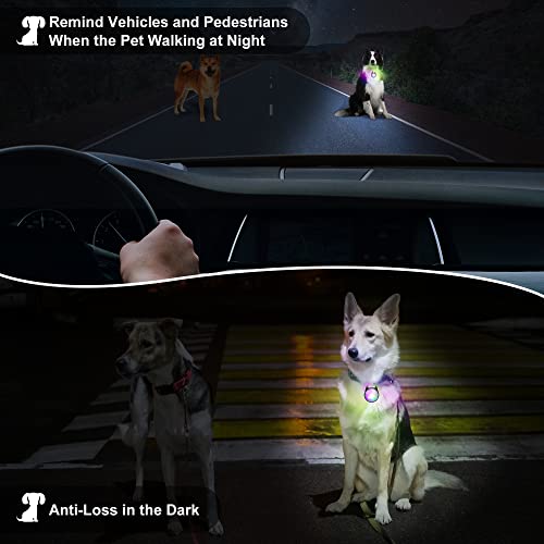 Dog Collar Light, 4 Modes Dog Lights for Night Walking, Rechargeable LED Pet Collar Light for Nighttime Clip on, IP68 Waterproof Pet Walking