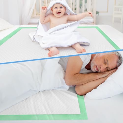 50 Count Hospital Grade 130 Gram 36” x 36” Max Absorbency Disposable Underpads, Leakproof Quick Drying XXXL Bed Pads Disposable for Adults, Kids