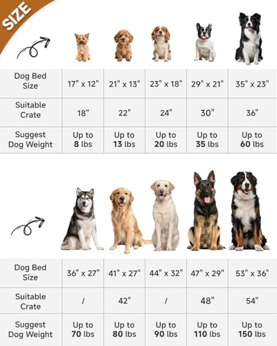 KSIIA Washable Dog Bed Deluxe Plush Dog Crate Beds Comfy Kennel Pad Anti-Slip Pet Sleeping Mat for Large, Jumbo, Medium, Small Dogs Breeds, 35" x
