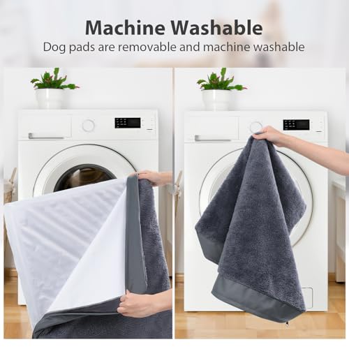 MIHIKK Waterproof Dog Bed Medium Size Dog Orthopedic Dog Beds for Crate with Removable Washable Cover Egg-Crate Foam Pet Pad Mat with Anti-Slip