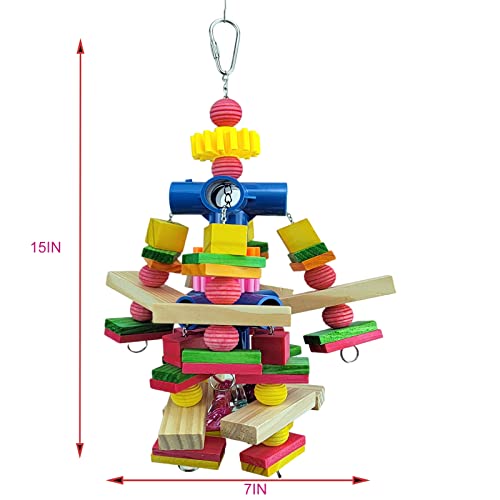 Parrot Toys for African Grey Parrots, Cockatoos, Small Macaws, Parrots Small and Medium Birds Natural Wooden Safe and Durable Chew Toys and Bird Cage Accessories