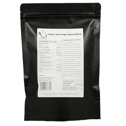 Feather Shine High Potency Blend with Bee Pollen & Freeze-Dried Sprouts - Premium Parrot Food for Molting, Breeding & Growth - Omega Rich | 17.5% Plant Protein | USA-Made