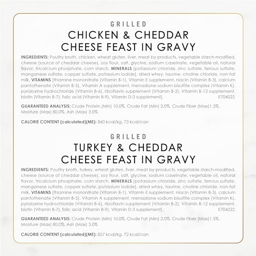 Purina Fancy Feast Delights with Cheddar Grilled Chicken, Turkey or Whitefish and Cheddar Cheese Feast in Gravy Wet Cat Food Variety Pack - (Pack of