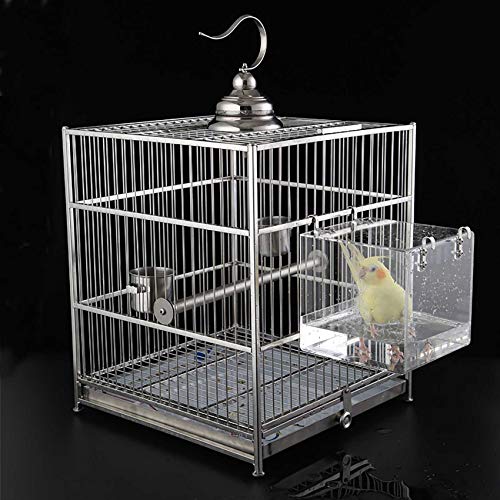 Bird Bath Cage, Cleaning Pet Supplies Cockatiel Bird Bathtub with Hanging Hooks for Little Bird Parrots Spacious Parakeets Portable Shower for Most