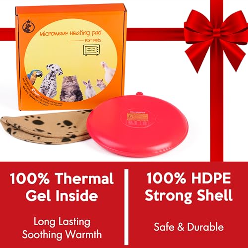 Gelbesty Original Pet Heating Pad Microwave, Snuggle Warming Safe Outdoor Newborn Kitten Puppy Pet Bed Warmer, Gel Reusable Heat Disc, Waterproof