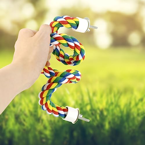 Bird Bungee Climbing Swing - Colorful Parakeet Rope Perch (23.6 Inches)