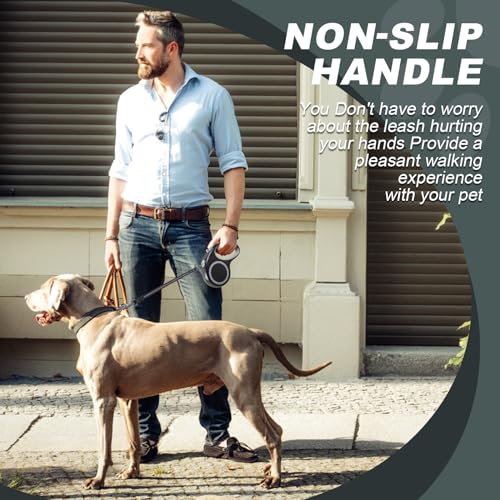 Retractable Dog Leash, 20 FT Dog Walking Leash for Small/Medium Dog or Cat up to 44 lbs, Strong Nylon Cord, Tangle Free, One-Hand Brake