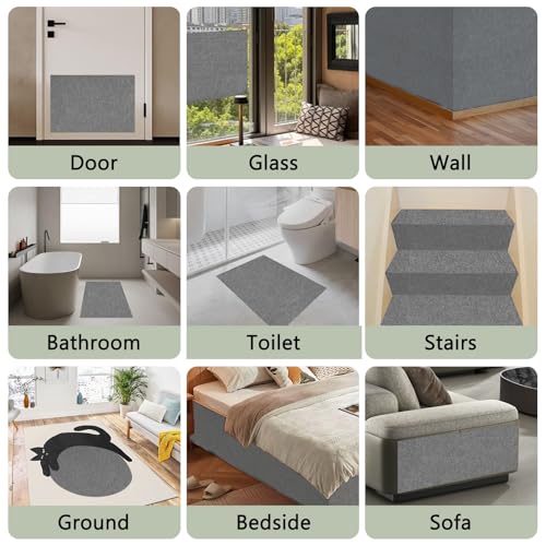 2Pack Total 78.7"x15.8" Cat Scratch Mat for Cat Couch Furniture and Wall Protector | Trimmable Self-Adhesive Carpet Climb Cat Scratcher for Covering Cat Tower and Replacement Pads (Light Grey)