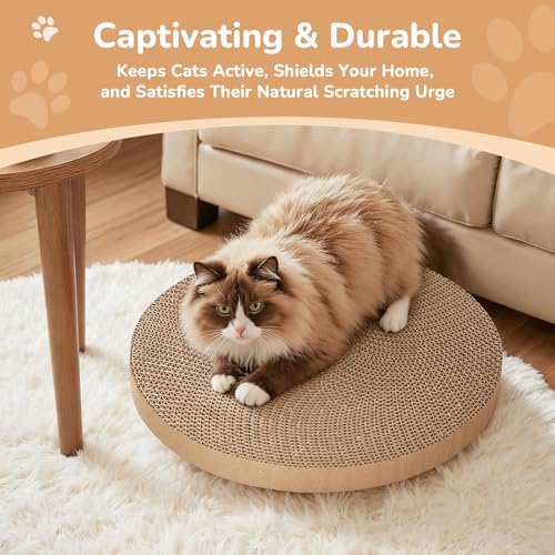 6pcs Cat Scratch Pad, Cat Scratcher Cardboard & Cat Scratching Pads - Round Cat Scratcher Refill, 10 Inch Diameter 7/8 Inch Thick cat scratchers for