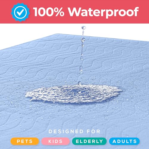 Utopia Bedding Washable Underpads 34" x 36" (Pack of 4), Waterproof Reusable Heavy Absorbency Incontinence Bed Pads for Adults, Kids, Elderly and