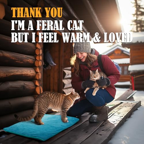 PETNF Outdoor Pet Heating Pad for Cats Dogs Waterproof Cat Warming Pad Outdoor Outside Safe Electric Heating Pad for Feral Cat House Heated Dog Bed