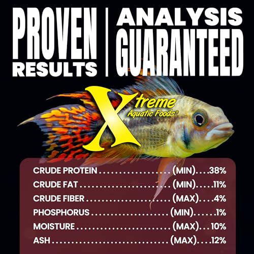 Xtreme Krill Flakes - Premium Max Protein Freshwater Fish Food with 100% Krill and Shrimp, & Vitamins for Optimal Immune and Digestive Health, Boosts Color & Energy – USA Farm Grown (1oz)