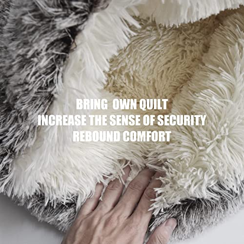 ShinHye Cat Bed Round Plush Fluffy Hooded Cat Bed Cave, Cozy for Indoor Cats or Small Dog beds, Soothing Pet Beds Doughnut Calm Anti-nxiety Dog Bed