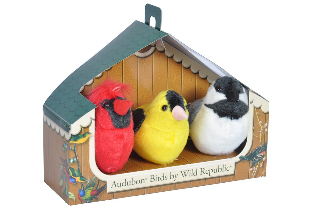 Wild Republic Audubon Birds Collection with Authentic Bird Sounds, Northern Cardinal, American Goldfinch, Chickadee, Bird Toys for Kids and Birders 3