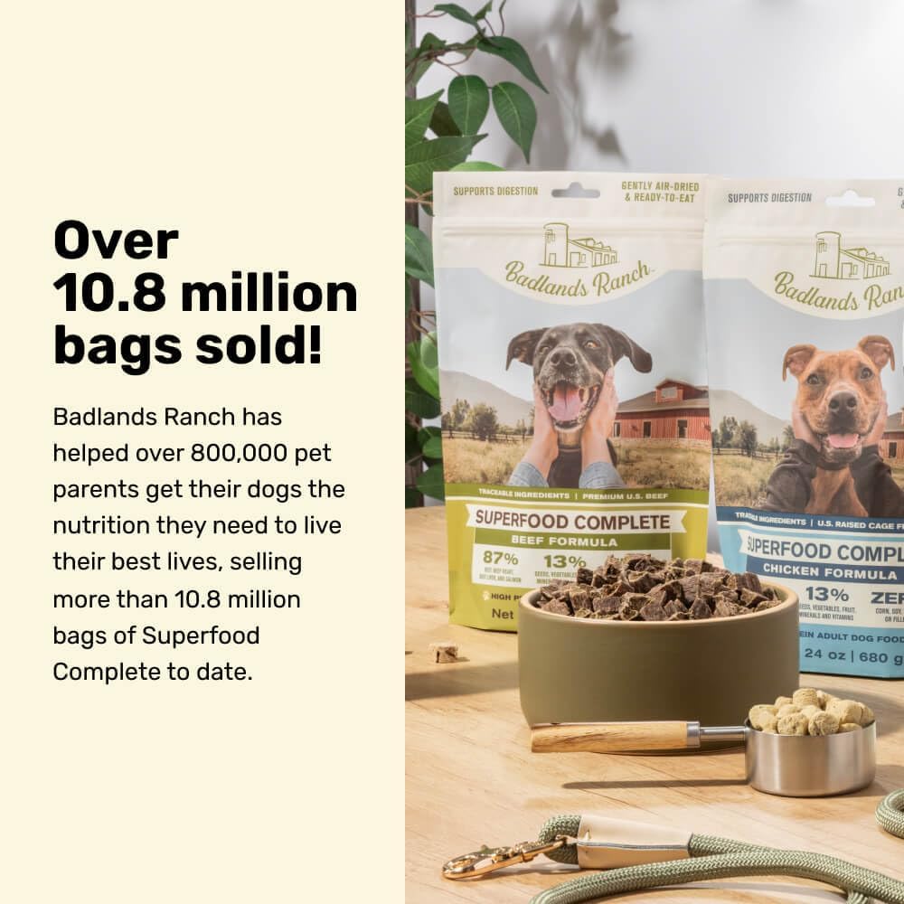 BADLANDS RANCH by Katherine Heigl – Superfood Complete Air-Dried Beef Dog Food – High Protein with Superfoods for Daily Wellness & Consistent