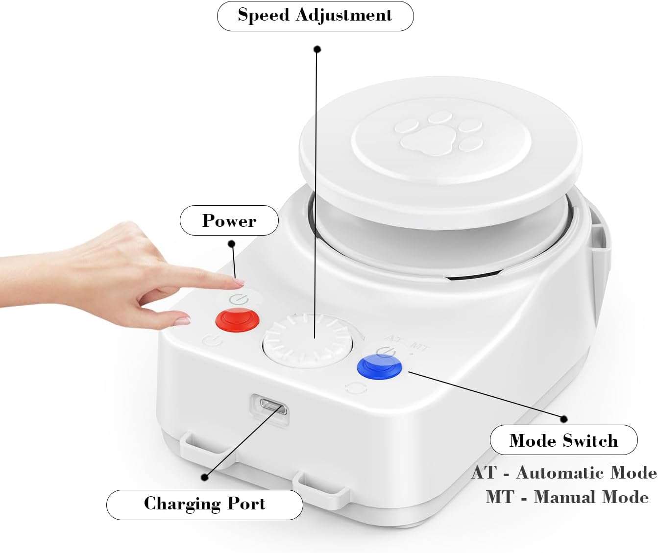 Interactive Cat Toy for Indoor Cats – Automatic Moving & Enrichment Toy for Indoor Cats/Kitten, Auto/Manual Control Cat Treadmill for Exercise