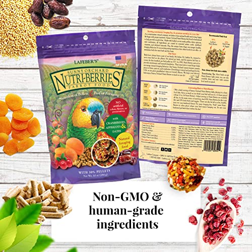 LAFEBER'S Nutri-Berries Pet Bird Food Variety Sampler Bundles, Made with Non-GMO and Human-Grade Ingredients, for Parrots, 10 oz. Each (4 Pk Bundle)