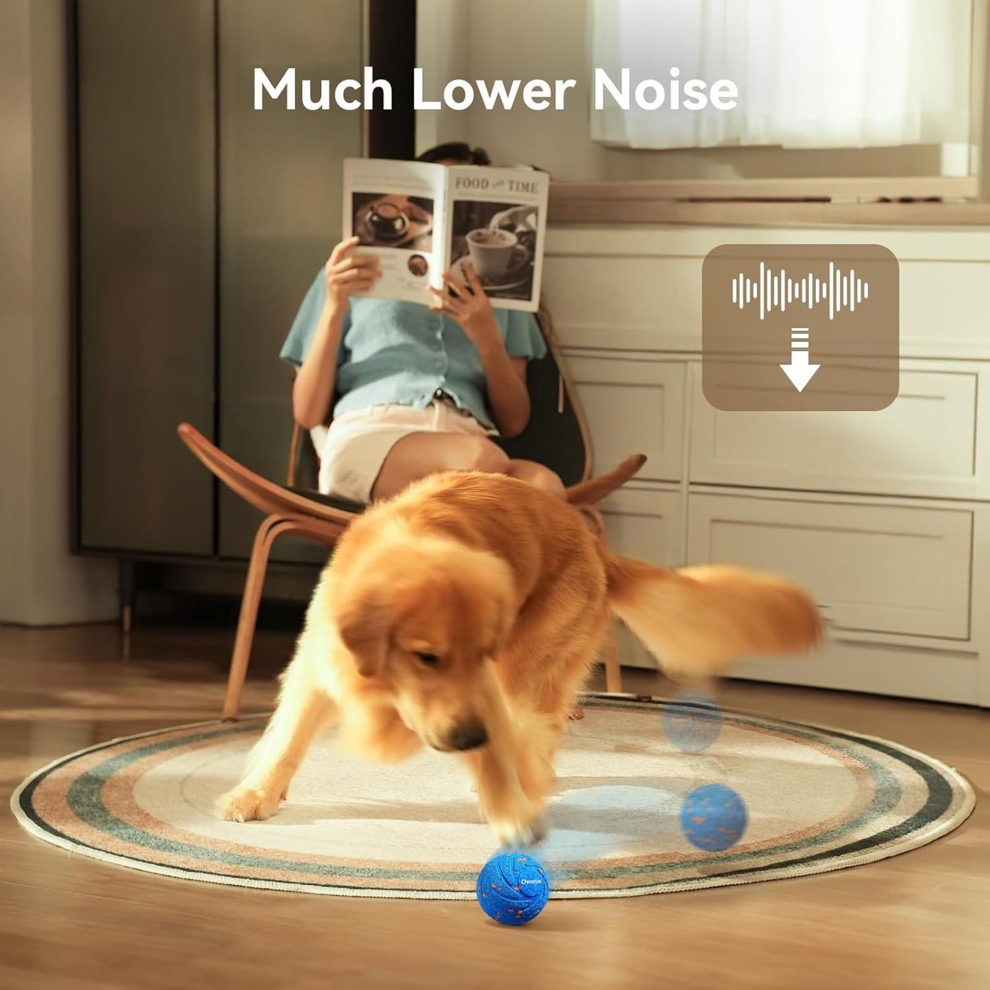 Cheerble Smart Interactive Dog Toy, Wicked Ball AIR, Automatic Moving, Bouncing, and Rotating, E-TPU Material, IPX7 Waterproof Rating, Active Rolling