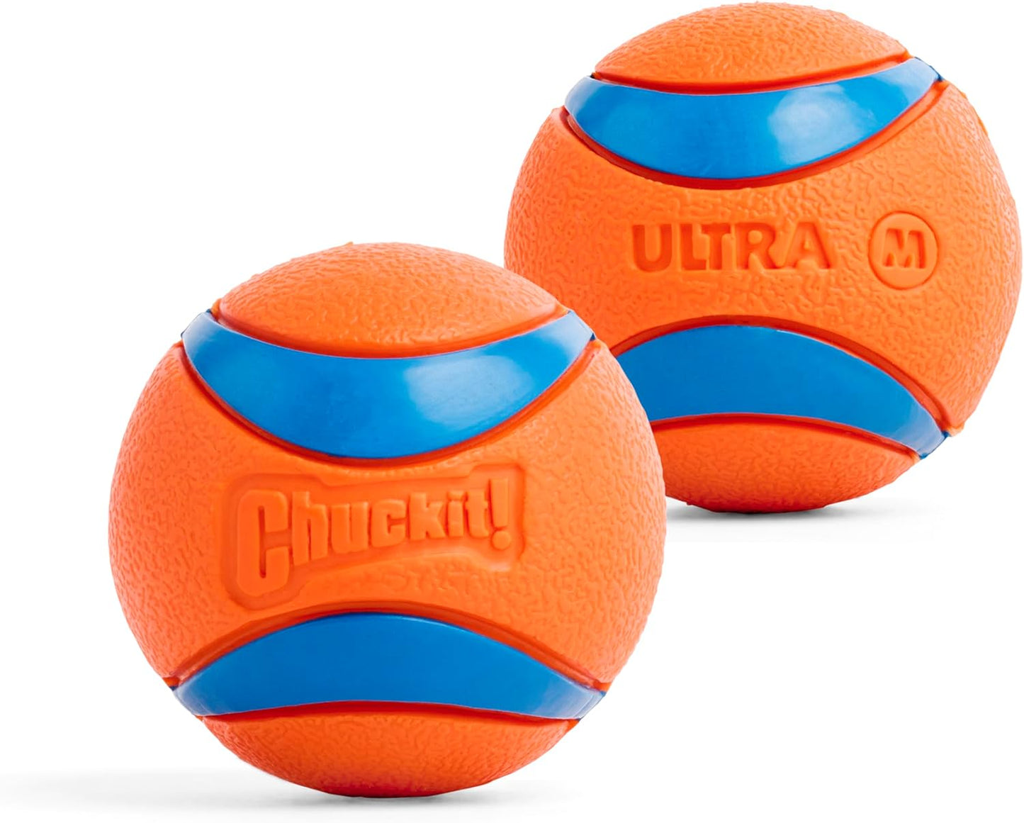 Chuckit! Ultra Ball Dog Toy - Medium Bouncy Fetch Balls For Dogs 20-60 lbs - Made from Durable Rubber - Floating Water Pet Toys - Size Medium