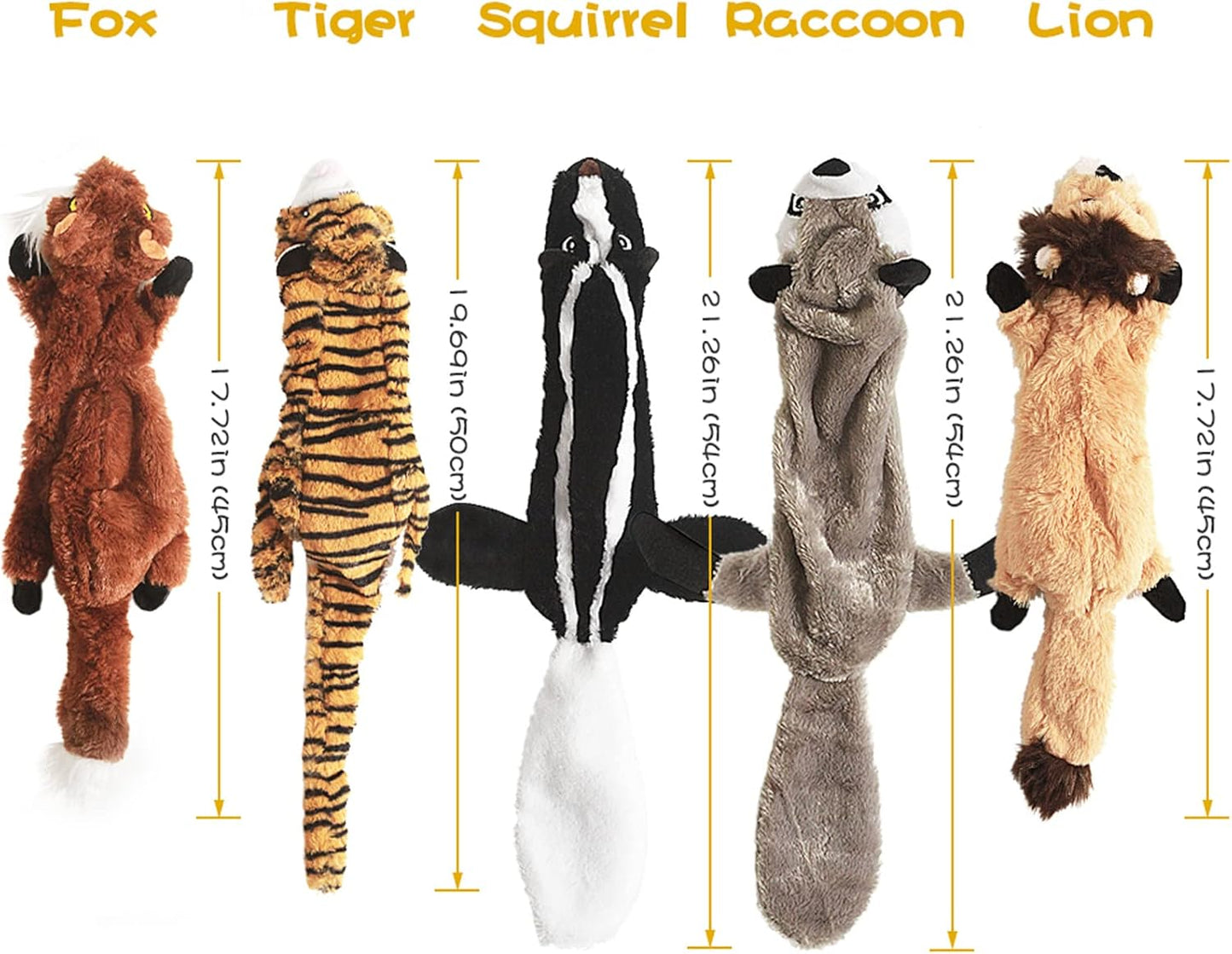 Dog Squeak Toys, No Stuffing Plush Dogs Chew Toy Bundle for Small Medium Large Breed Chewer Tough Durable Squeaky Pet Fetch Puppy Teething Chewing