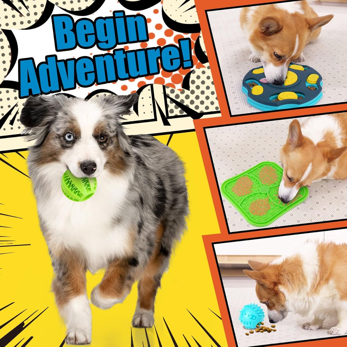 Forfon 9 Pack All-Around Dog Puzzle Toy Set -Mentally Stimulating Dog Enrichment Toys for Small to Medium Smart Dogs, Includes Dog Lick Mat with