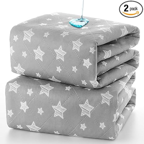 Waterproof Bed Pads Washable 34" x 36" (2 Pack), Absorbent Chuck Pads Non Slip for Incontinence, Washable Pee Pads for Dogs, Waterproof Mattress