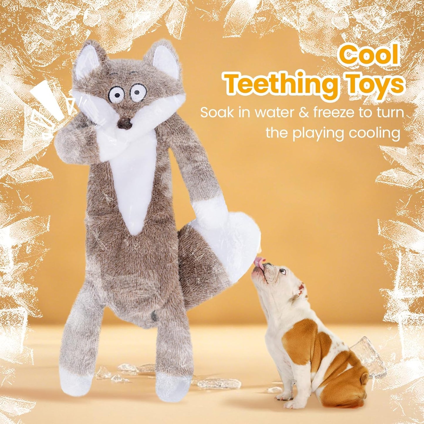 HGB No Stuffing Dog Toys for Aggressive Chewers, Squeaky Crinkle Plush Dog Toys to Keep Them Busy & Puppy Teething for Small, Medium, Large Breed