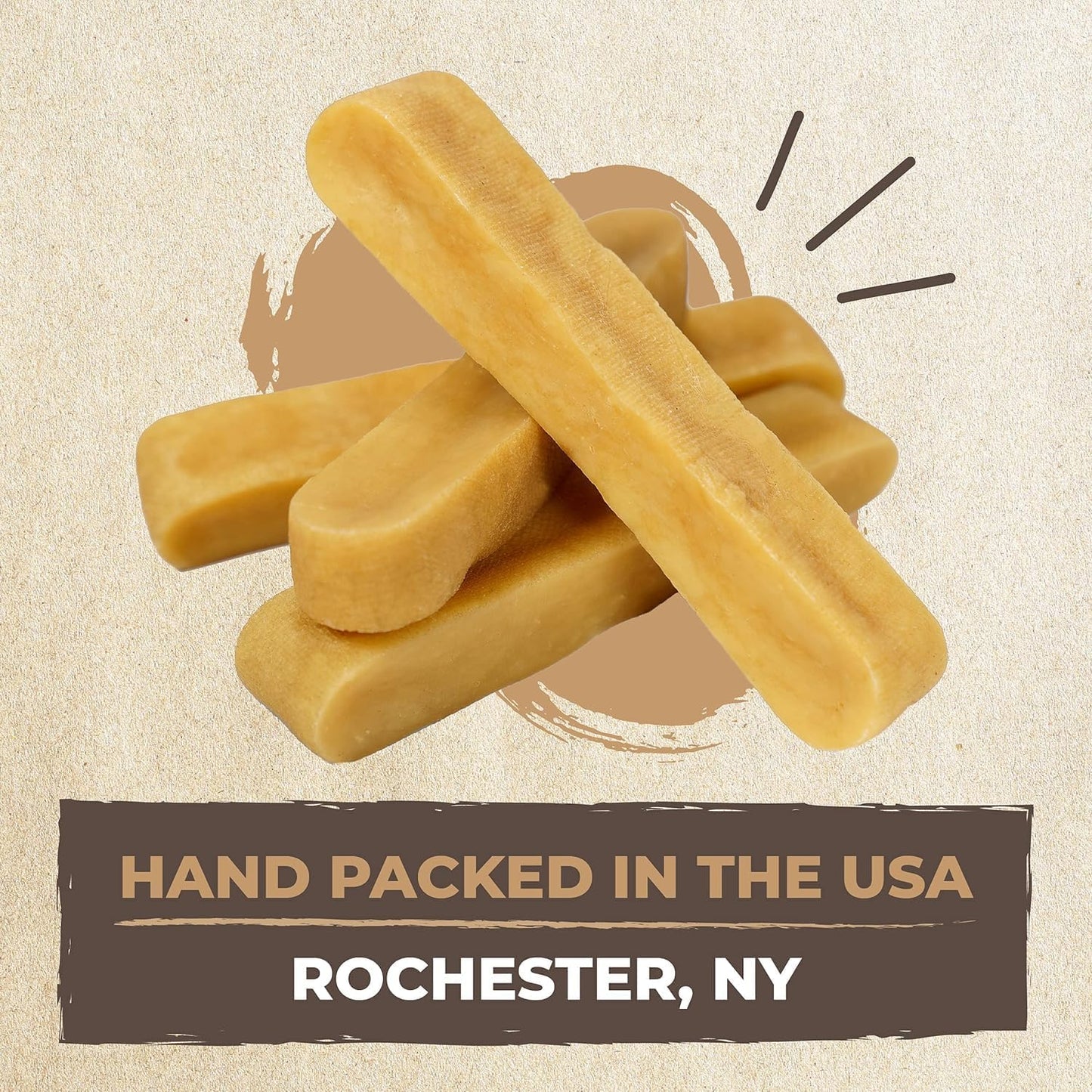 Mighty Paw Yak Cheese Dog Chews – All-Natural Long Lasting Hard Chew for Aggressive Chewers – High Protein, Odor-Free Dog Treat – 3 Ingredient