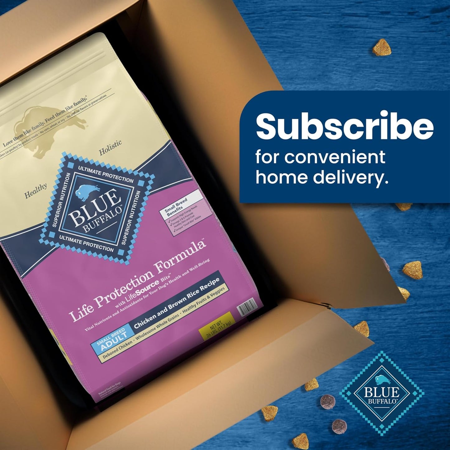 Blue Buffalo Life Protection Formula Adult Small Breed Dry Dog Food, Supports High Energy Needs, Made with Natural Ingredients, Chicken & Brown Rice