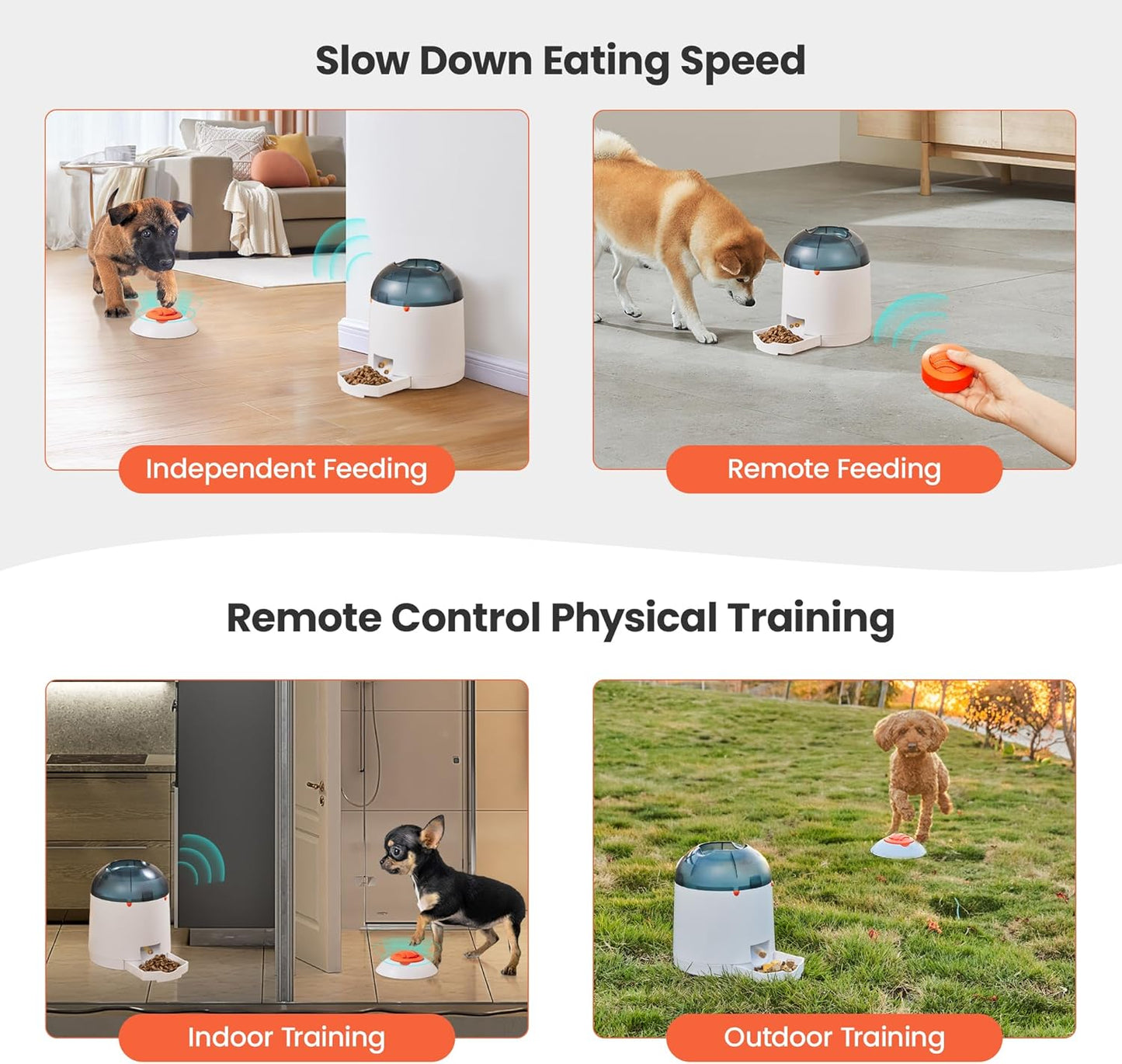 Potaroma Dog Puzzle Feeder Toy, Interactive IQ Training, Electronic Treat Dispenser, Automatic Rechargeable with Remote for Food Dispensing, All