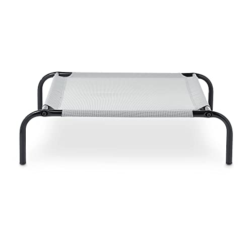 Basics Cooling Breathable Elevated Dog Bed with Metal Frame for Large Dogs, 51 x 31 x 8 Inch, Grey