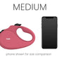 TUG Monochrome 360° Tangle-Free Retractable Dog Leash | 16 ft Strong Nylon Tape (Medium, Pink)