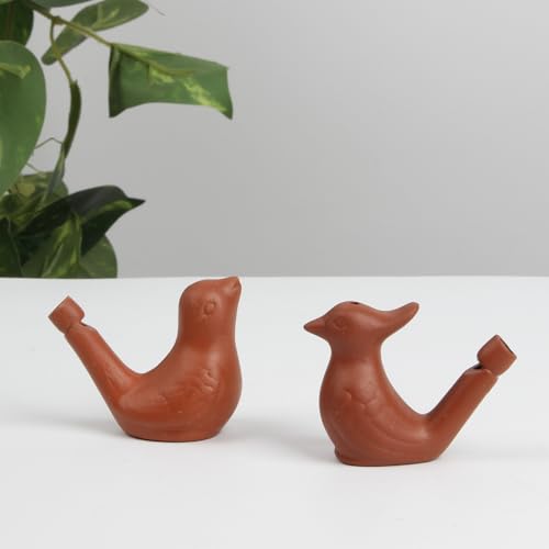 2Pcs Bird Water Whistles, Funny Ceramic Water Whistles, Warbler BirdWhistles Noise Makers, Purple Clay Pottery Waterfowl Whistle for Birthday Favors Gifts or Outdoor Accessories