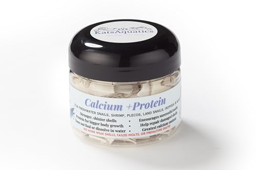 Calcium + Protein, for Strong Shells, Healthy Molts, 100% Natural, Does Not Dissolve in Water, Fast Sinking for Aquatic Shrimp, Snails, Plecos and More! Biologist Made in USA