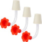3-Pack Floral Hummingbird Feeder Replacement Parts – DIY Bottom Replacement Feeding Tubes with Red Flower Tip & Tapered Stopper – Fits Most Outdoor Glass Bird Feeders