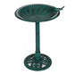 Backyard Expressions Outdoor Garden Bird Bath with Bird - Green - Weather Resistant Polyresin - 30 Inch -