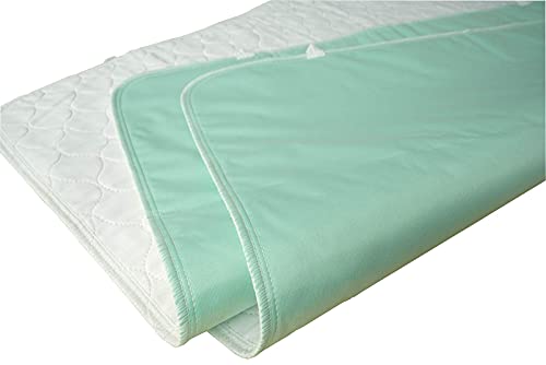 2 Pack Cotton Top Quilted Underpad, Waterproof Extra Absorbent Use for Incontinence Bed Pads,Washable and Reusable Pet Pads (34" x 36")