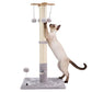 PAWSFANS Cat Scratching Post for Indoor Cats and Kittens,30inches Tall Sisal Scratch Posts with Four Hanging Ball Toys and Reinforce The Stable Base Gray