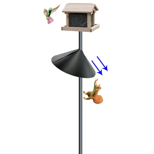 Squirrel baffle for bird feeders pole, squirrel proof cone for outdoors shepherds hook. Squirrels deterrent for bird house, large squirrel guard/blockers, bird feeder accessories, 18 inch Pole mount