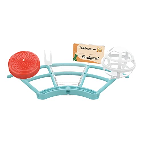 NETVUE by Birdfy Pro Perch - Wider Extension Perch to DIY Add-ons Including Suet Ball, Mini Hummingbird Feeder, Fruit Holder, Jelly Feeder and Welcome Card, Ideal for Bird Lover (Blue)