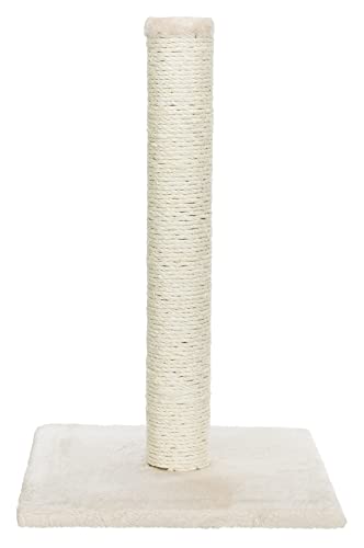 Trixie Parla Cat Scratching Post 24.4 Inch - Cat Scratcher with Soft Fabric Covering Base and Durable Sisal Rope - in Beige
