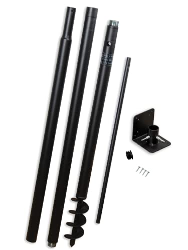 JCS Wildlife Universal Mounting Pole Kit for Bird Houses & Feeders, Heavy-Duty Steel Pole with Threaded Connections, Top or Side Mount, 55" Tall, Holds up to 30 lbs, Rust-Resistant Outdoor Use