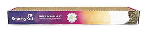 SmartyKat Super Scratcher Wide Corrugated Cat Scratcher for Cats & Kittens, Features Catnip Infusion Technology & Less Mess, Recycled Material, Brown