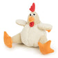 goDog Checkers Fat Rooster Squeaky Plush Dog Toy, Chew Guard Technology - White, Large
