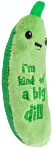 Catstages Crunchy Pickle Kicker Cat Toy – Plush Crinkle Toy with Catnip and Dental Mesh, 6.5"