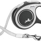 FLEXI® New Comfort Tape Retractable Dog Leash for Large Dogs Upto 110 lbs. – 26 ft., Nylon, Grey/Black| Tangle Free Pet Walking Leash with One-Handed