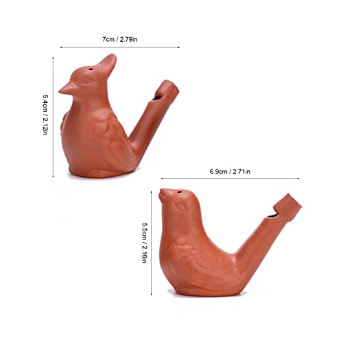 2Pcs Bird Water Whistles, Funny Ceramic Water Whistles, Warbler BirdWhistles Noise Makers, Purple Clay Pottery Waterfowl Whistle for Birthday Favors Gifts or Outdoor Accessories
