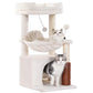 Cat Tree 32 Inches Small Cat Tree for Large Cats Adult Cat Tower with Scratching Post,15.7”Large Hammock and Self Groomer, and Removable Top Perch and Wide Condo for Indoor Cats-Beige